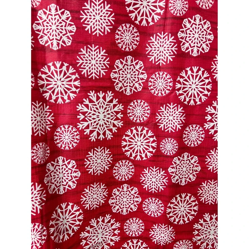 Red Vinyl Snowflake Tablecloth Holiday Christmas Winter Decor 52x70